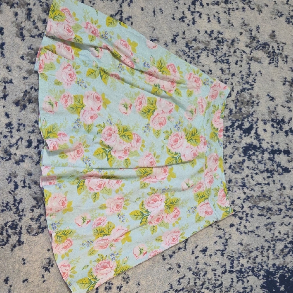 Matilda Jane Floral A-Line Skort - Light Blue and Pink
